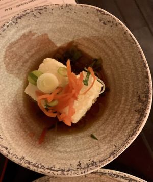Agedashi tofu  at Moshimo in Brighton