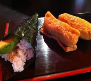 Inari Tofu & Avocado Temaki at Moshimo in Brighton