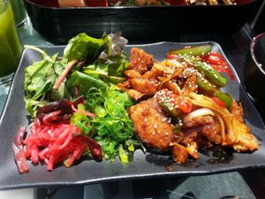 Teriyaki vbites chicken at Moshimo in Brighton