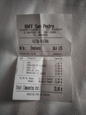 Prices at RAFF in Cuenca
