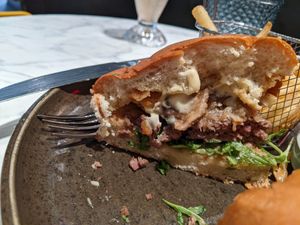 Inside a Truffle Burger at Bvrger in Montreal