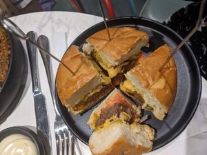 Classic cheese burger, kid approved at Bvrger in Montreal