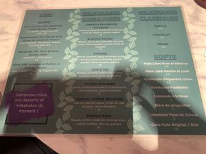 menu drinks   at Bvrger in Montreal