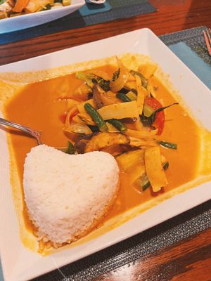 Red curry. More food there then it looks, it’s a big bowl   at Ruan Thai in Savannah