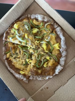 This Spelt crusted pizza was EVERYTHING!  at A Vegan's Utopia in Montego Bay