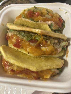 Jackfruit edition. All the good things. Perfect flavor balance and breadfruit stands up as the shell. Creative and super functional, no sogginess even if transporting or reheating  at A Vegan's Utopia in Montego Bay