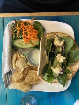 Hummus wrap  at Knocks Cafe in Sussex
