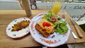 Empanada d'hiver - lasagnes de la cheffe version sans gluten. at Ground to Grow in Paris