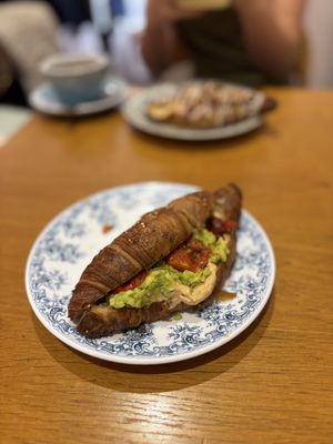 Croissant with avocadoo  at Ground to Grow in Paris