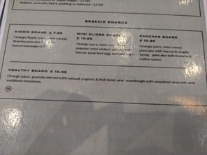 July 2023 breakfast menu at Cup Tea Salon in Aberdeen