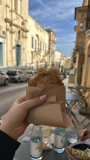 Sandwich with seitan and vegan cheese   at Caffé Berry in Valletta