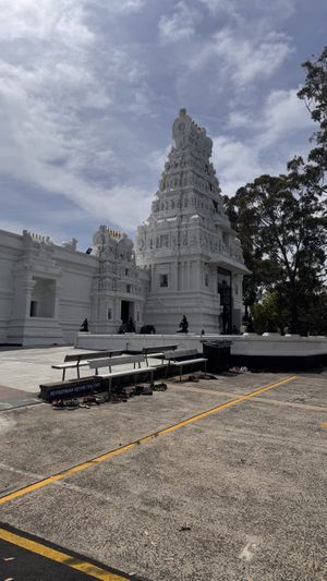 Temple in the front, canteen in the back   at Sri Venkateswara Hindu Temple in Helensburgh