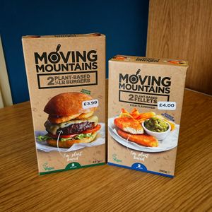 Moving Mountains plant based burger and fish fillets at Planetamica in Narberth