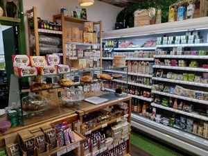 Lots of vegan alternatives and a new pastry section (not yet vegan) at Landor's Natural in South West London