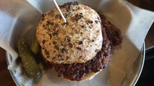 Vegan sloppy joe  at Founders Brewing Co in Grand Rapids