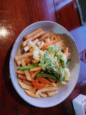 Supreme Fries as vegan option.... at Restaurante Mar y Bosque in Drake Bay