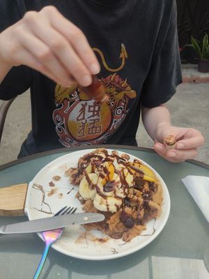 Waffles at Citronella in Oaxaca