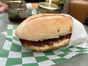 Torta pastor  at Citronella in Oaxaca