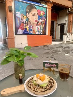 Waffle  at Citronella in Oaxaca