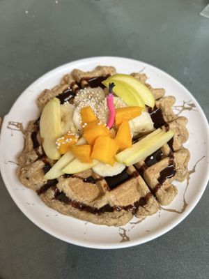 Excellent waffle!   at Citronella in Oaxaca