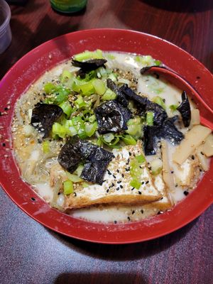 Build your own ramen with kale noodles, bamboo, seaweed, tofu, sesame, and scallions at Lifting Noodles Ramen in North Charleston