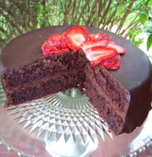 Vegan chocolate cake with vegan ganache!  at I Heart Veg in Charlotte