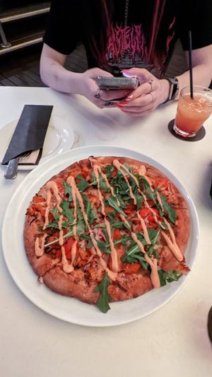Veggie pizza with Vegan cheese (+$2 extra) at Central Hotel Port Douglas in Port Douglas