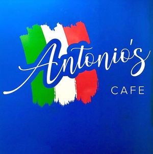 Antonio's logo and signage at Antonio's Cafe in Palmerston North