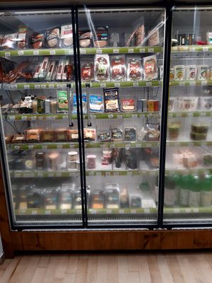 Vegan cheeses and vegan meats at Herbolario Navarro in Santander