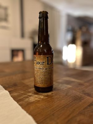 Local black wheat beer   at Au 46 en Bretagne in Benodet