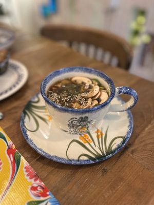 Breakfast miso soupp  at Au 46 en Bretagne in Benodet