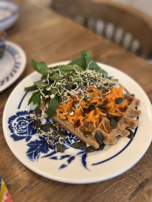 Breakfast quinoa waffle   at Au 46 en Bretagne in Benodet