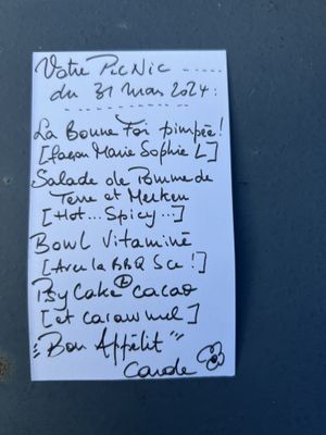 Picnic menu  at Au 46 en Bretagne in Benodet