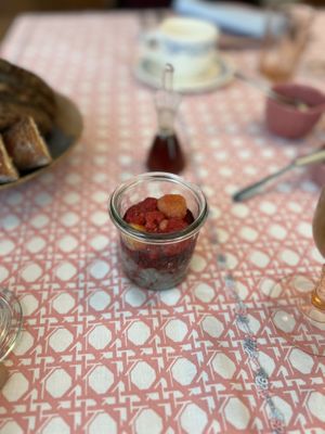 Breakfast fruit salad   at Au 46 en Bretagne in Benodet
