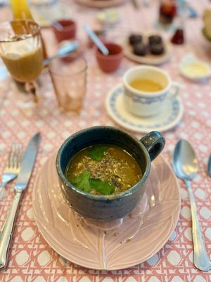 Breakfast legumes soup  at Au 46 en Bretagne in Benodet