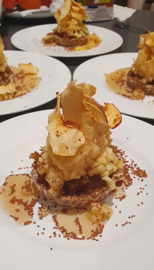 raw apple in 5 different way at Au 46 en Bretagne in Benodet