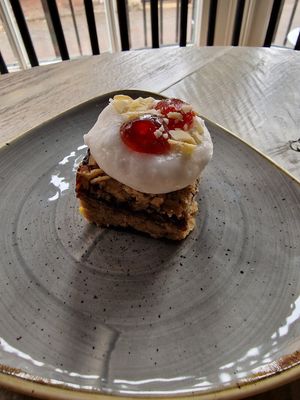 Bakewell flapjack at Yay! Flapjacks in Sheffield