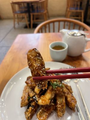 Close-up eggplant #Veganuary at China Fusion in Marrickville