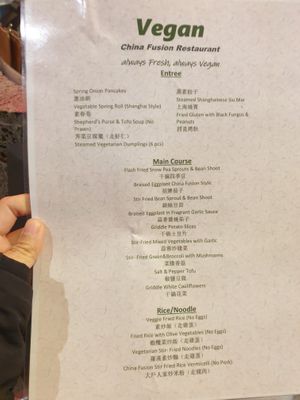 Menu May 2023 at China Fusion in Marrickville