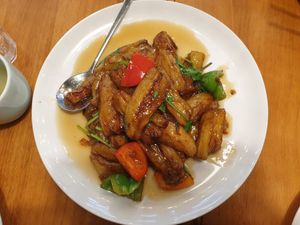 Braised eggplant in fragrant garlic sauce at China Fusion in Marrickville