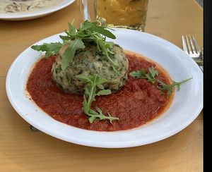 Veganer Spinatknödel  at Taxisgarten in Munich