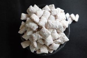 Crack! - Peanut Butter crunchy pillows coated in icing sugar at Nabati Plant-Based Restaurant - Maybe closed in Abu Dhabi