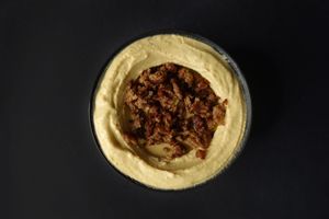 Hummus with Impossible Meat at Nabati Plant-Based Restaurant - Maybe closed in Abu Dhabi