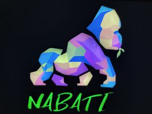 Look for this symbol. Park and walk past the KFC and Starbucks and you’ll see this symbol for the restaurant inside the small mall.  at Nabati Plant-Based Restaurant - Maybe closed in Abu Dhabi