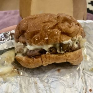 Mushroom cheese burger  at Nabati Plant-Based Restaurant - Maybe closed in Abu Dhabi