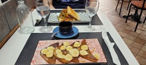 French Toast & Hummus Sandwich at Caffè dell'Arte Specialty Coffee in Cagliari
