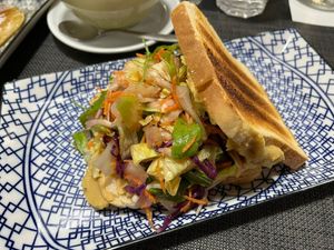 Hunmus toast at Caffè dell'Arte Specialty Coffee in Cagliari