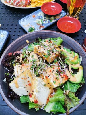 Mixed salad (miesany salat) with tofu at Bonsai restaurant in Liptovsky Mikulas