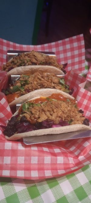 Vegan black bean tacos at Chido Wey in Bristol