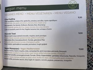 Menu  at Aktaion in Rhodes